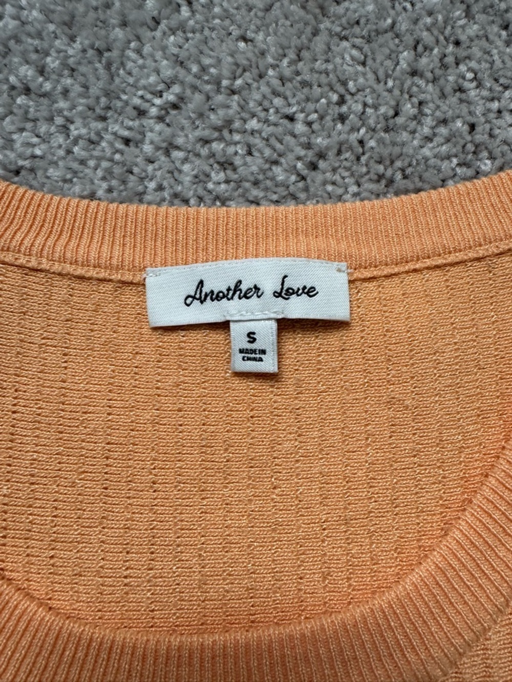 Another Love Ribbed Sleeveless Tank Top - Coral Orange Small - Picture 3 of 3